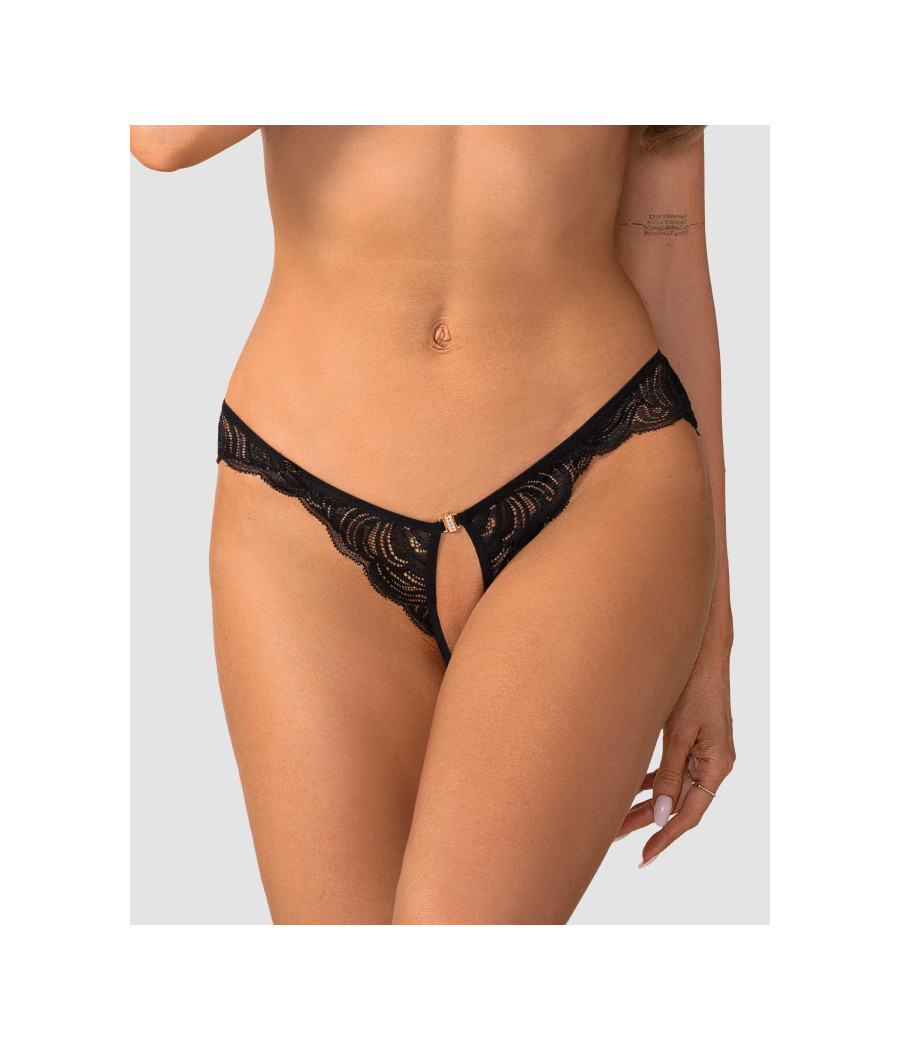 Divienne string ouvert noir