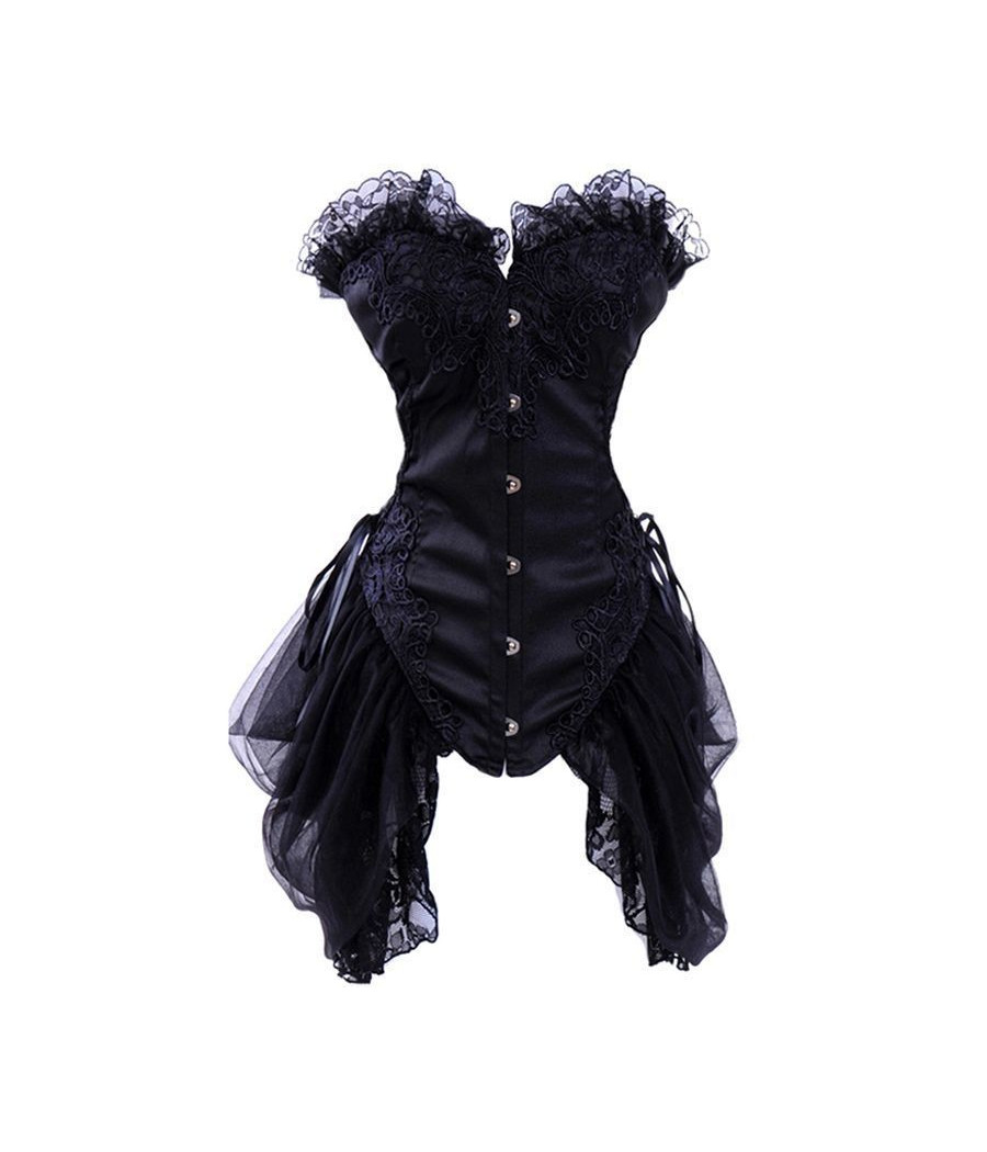 Corset Bustier Luxueux  Burlesque Noir 