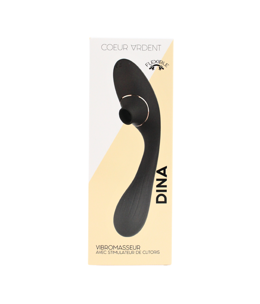Stimulateur Clitoridien  Vibromasseur Point G 2-en-1 DINA Noir 