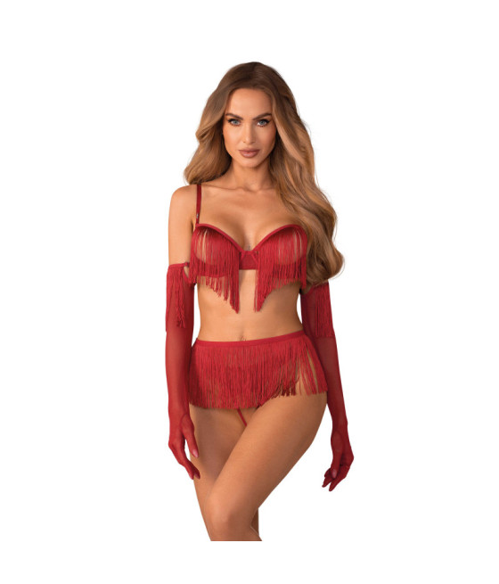Rossay ensemble ouvert 4 pièces - Rouge