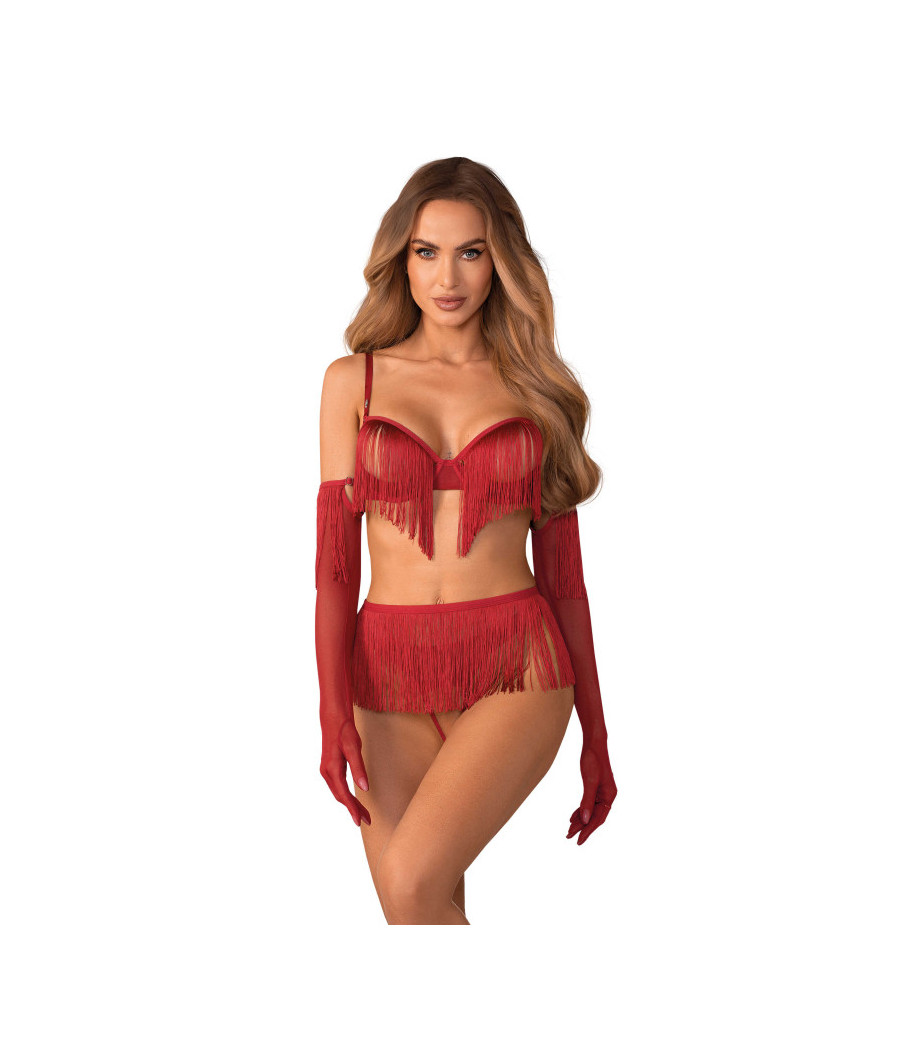 Rossay ensemble ouvert 4 pièces - Rouge