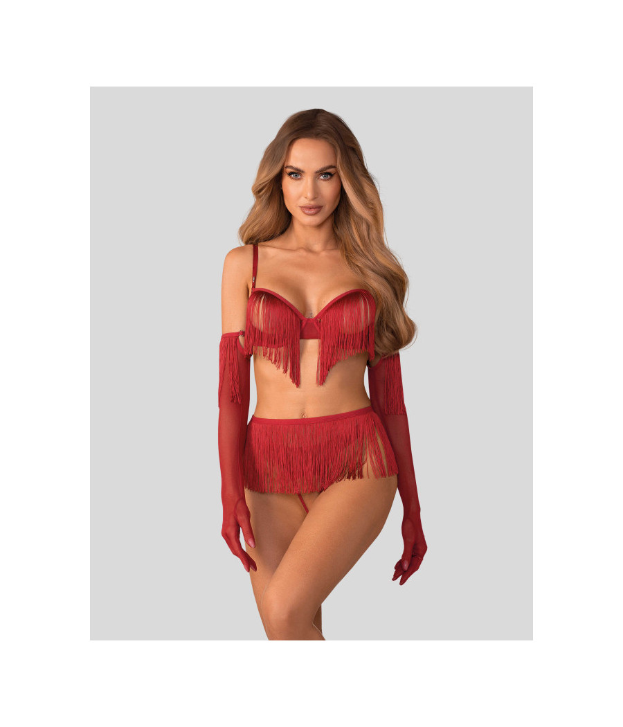 Rossay ensemble ouvert 4 pièces - Rouge