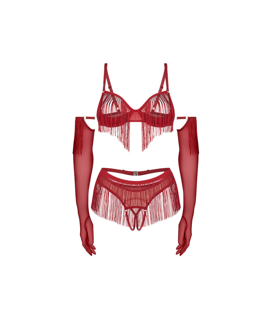 Rossay ensemble ouvert 4 pièces - Rouge