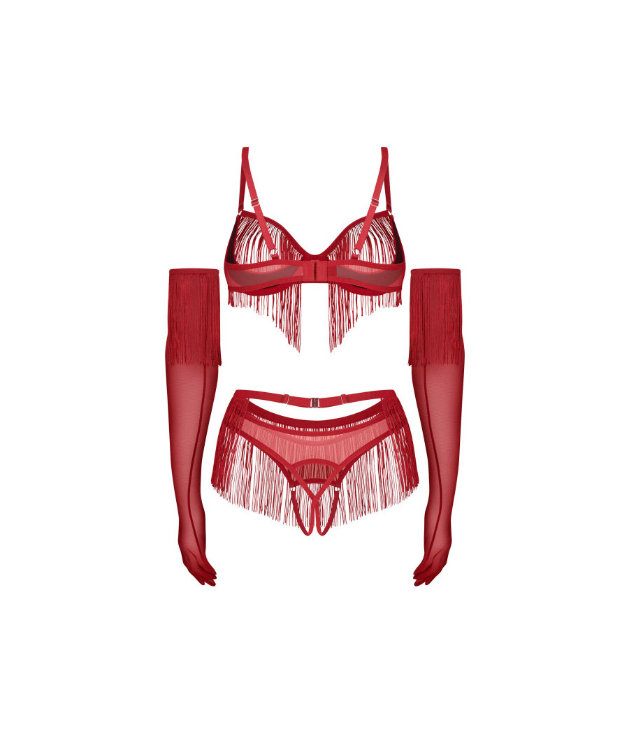 Rossay ensemble ouvert 4 pièces - Rouge