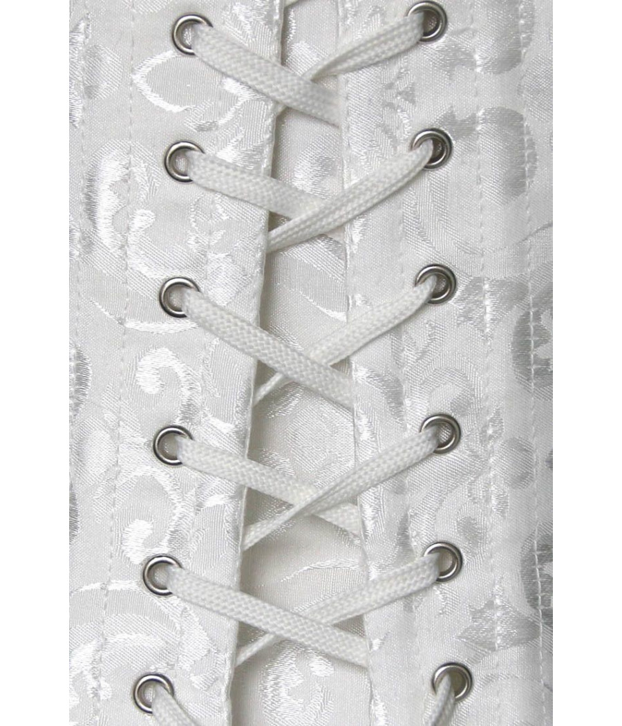Corset Bustier Overbust Jacquard Blanc 