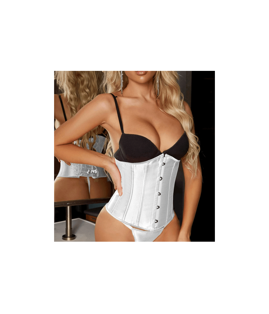 Serre Taille bustier Ceinture Satin Blanc 