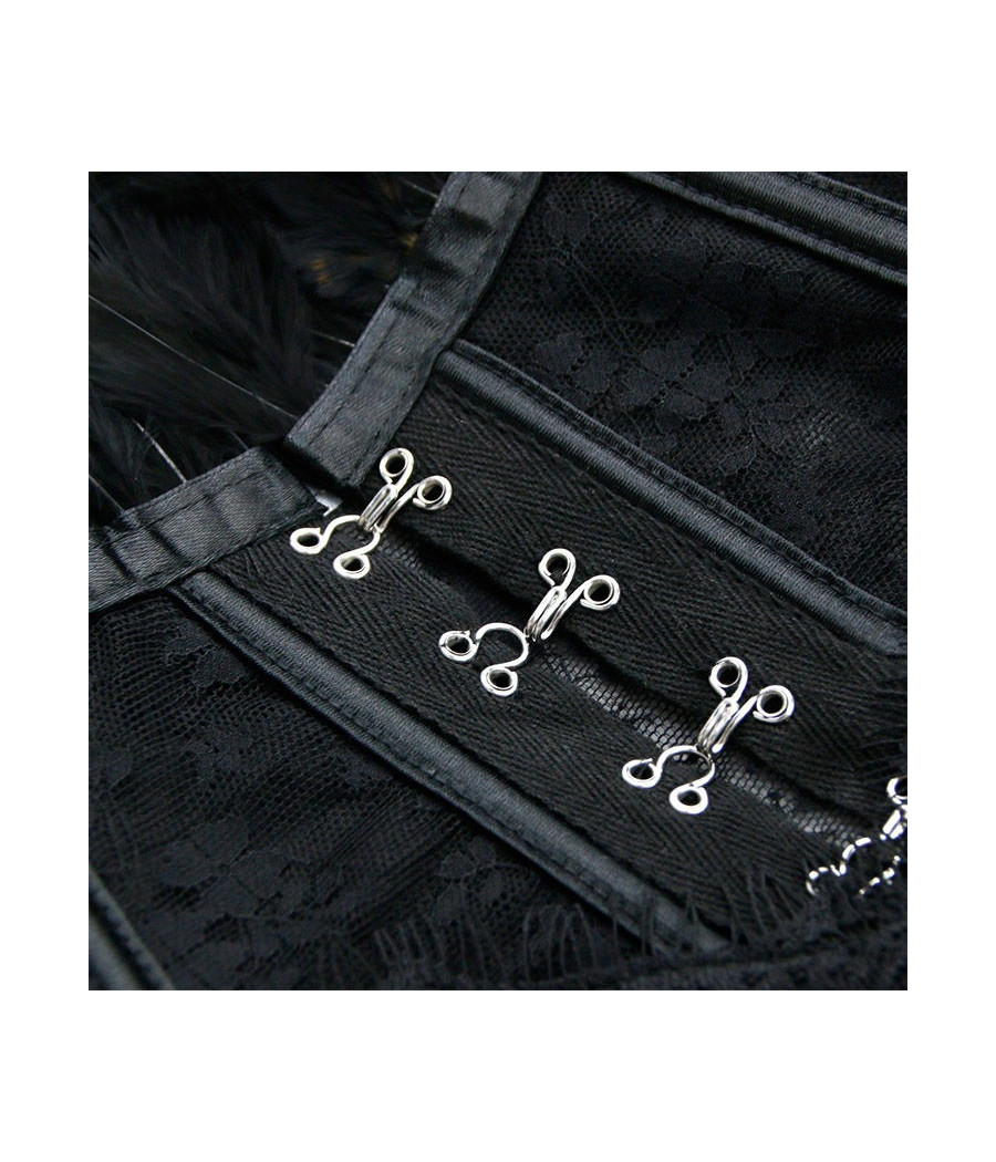 Boléro Steampunk dentelle noir et plume 