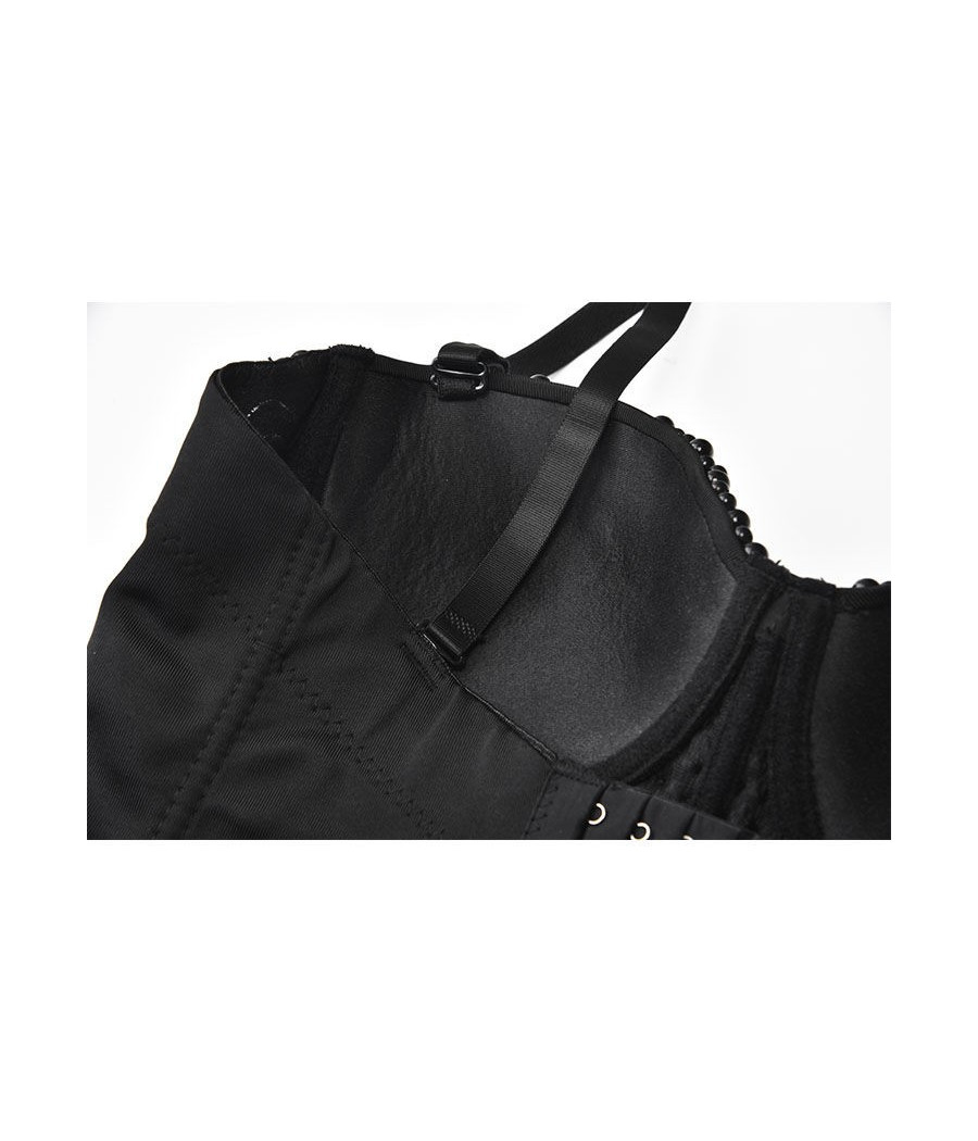 Bustier Femme sexy noir perle luxe 