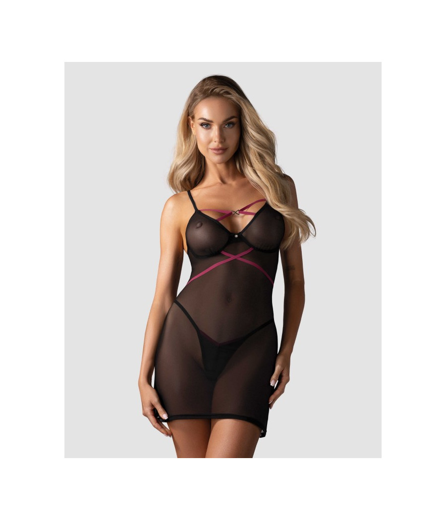 Novenes nuisette et string - Noir
