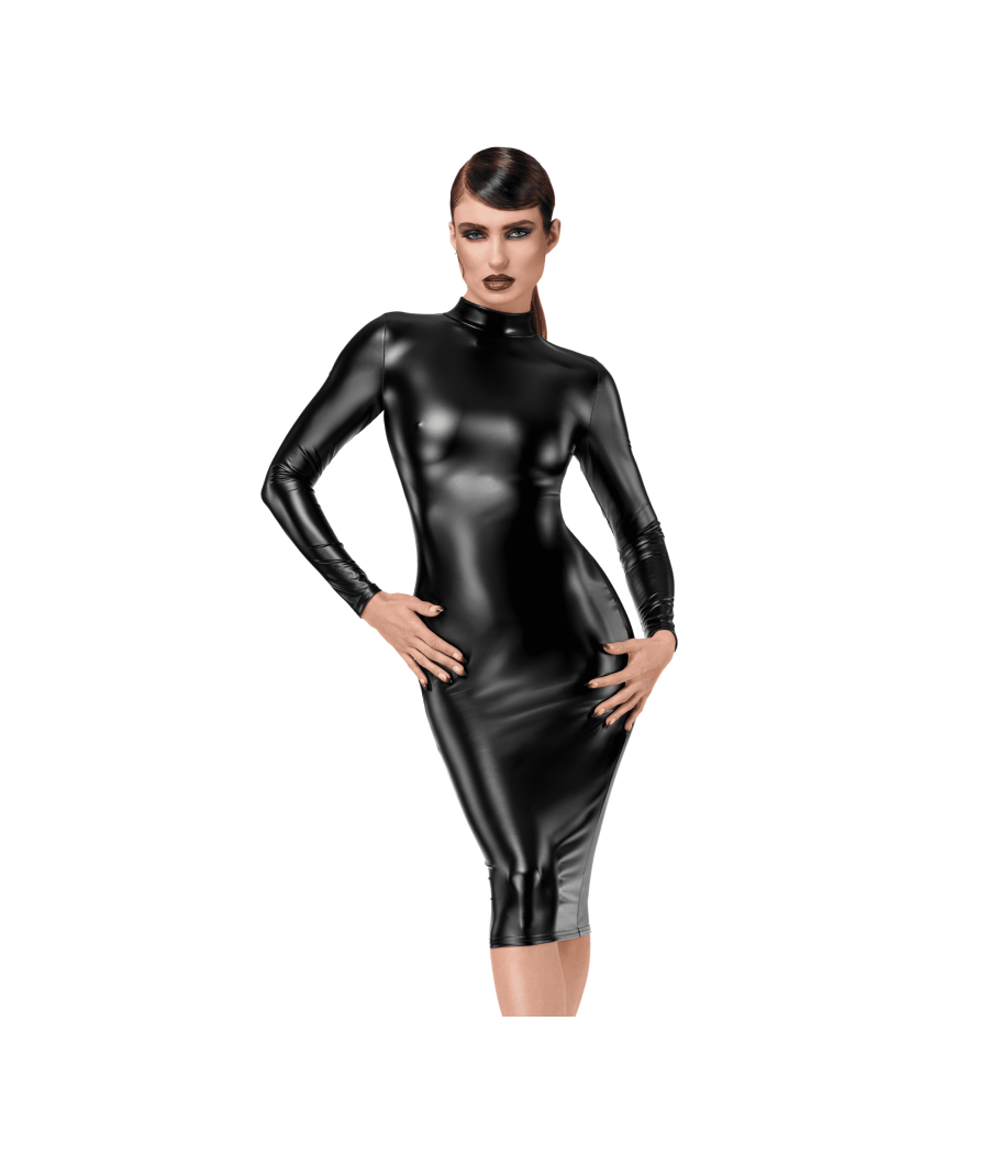 F371 Luxuria robe mi-longue cristal transparente