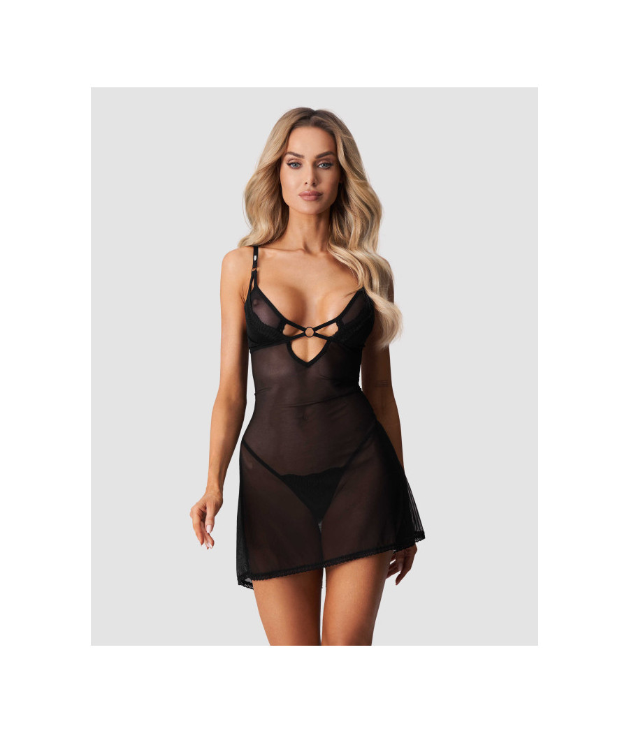 Alliane nuisette et string - Noirs