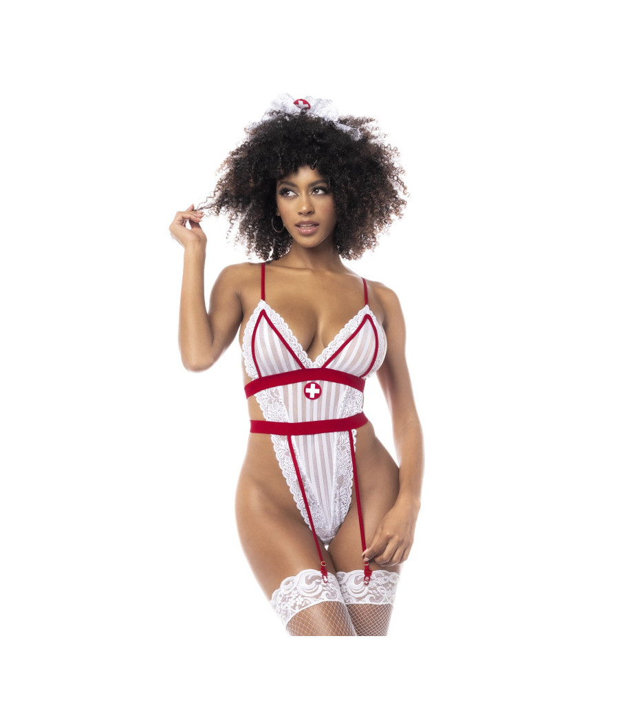 Costume infirmière avec body et serre-tête 