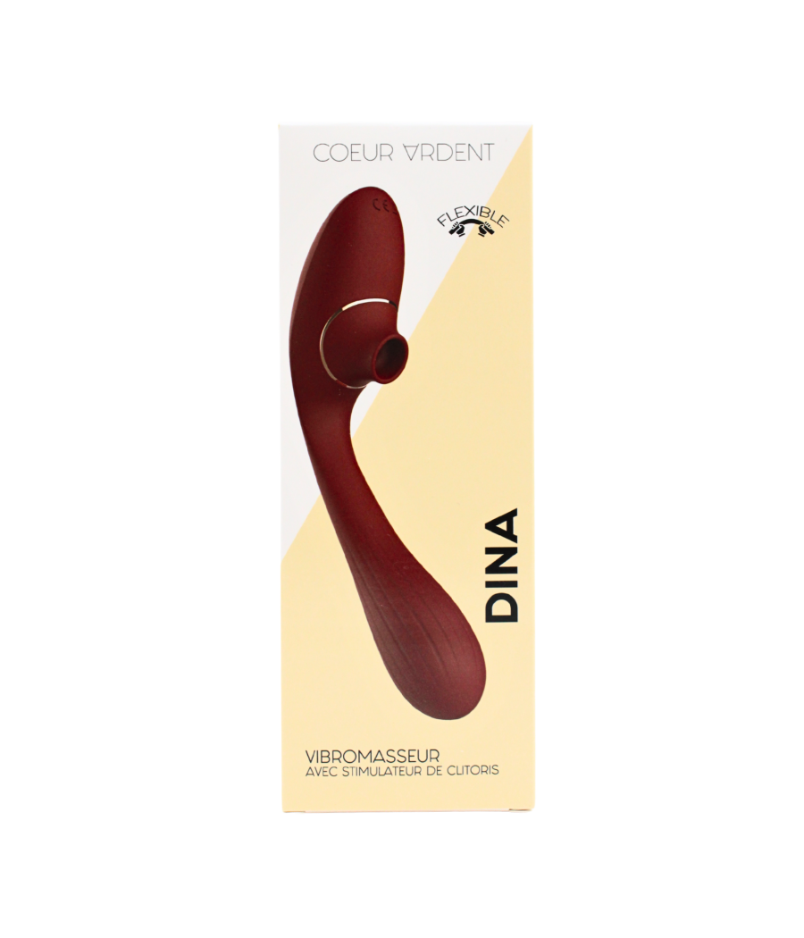 Stimulateur Clitoridien  Vibromasseur Point G 2-en-1 DINA Bordeaux 