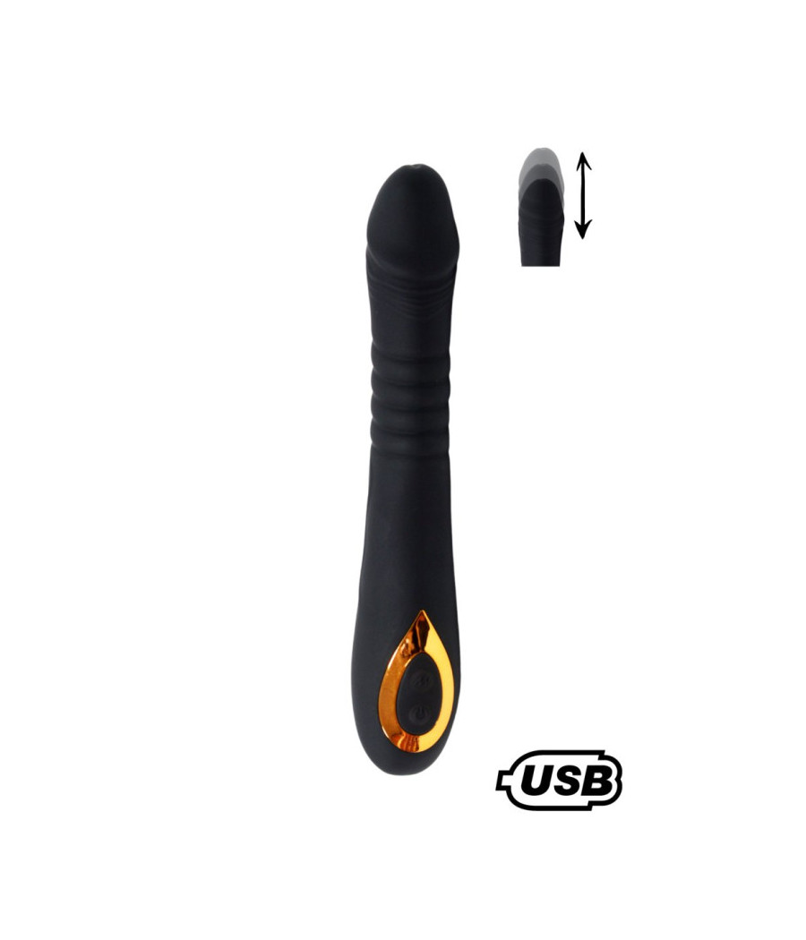 TWIST Noir, Vibromasseur va-et-vient USB en silicone médical, doté de 18 modes de stimulation 