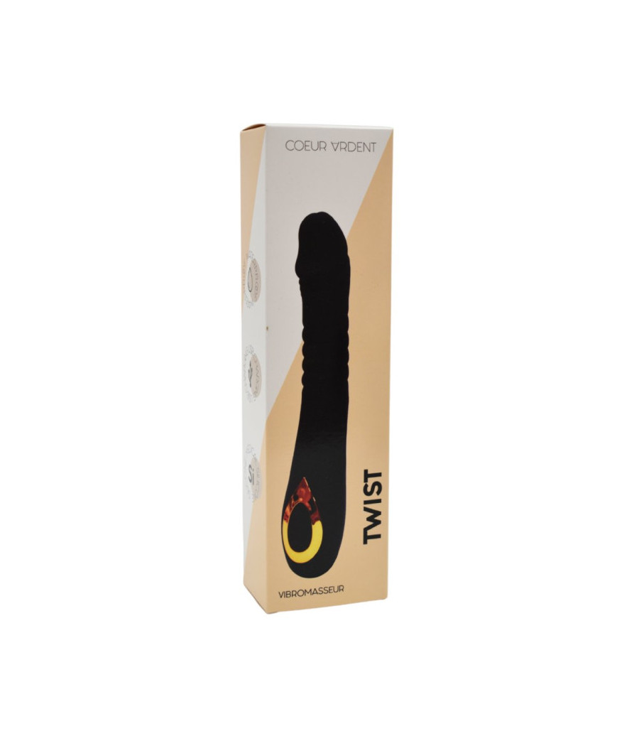 TWIST Noir, Vibromasseur va-et-vient USB en silicone médical, doté de 18 modes de stimulation 
