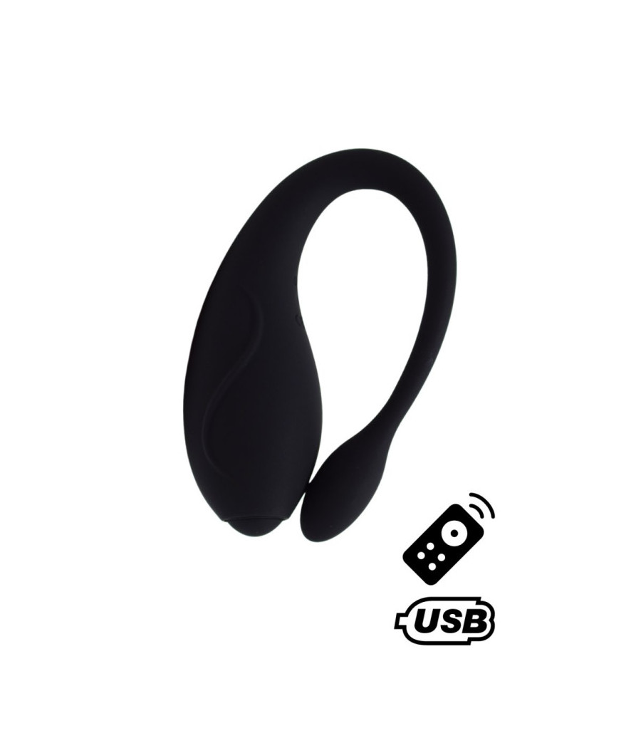 TANDEM Noir, stimulateur pour couple USB avec télécommande en silicone médical  