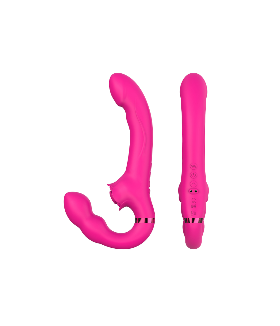Vibromasseur ROSEA Strap-on Triple Action Télécommandé 