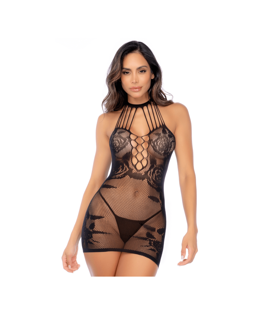 Robe en résille noire florale - Mapalé
