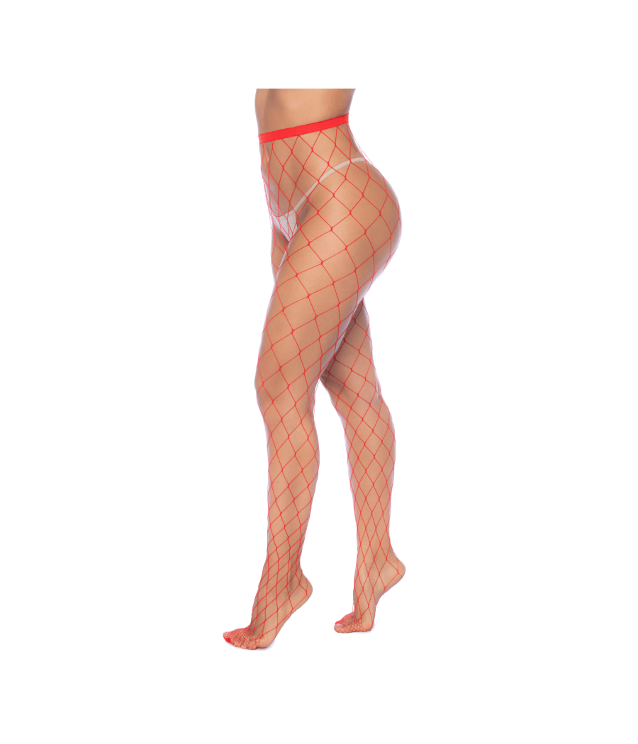 Collant large maille rouge 