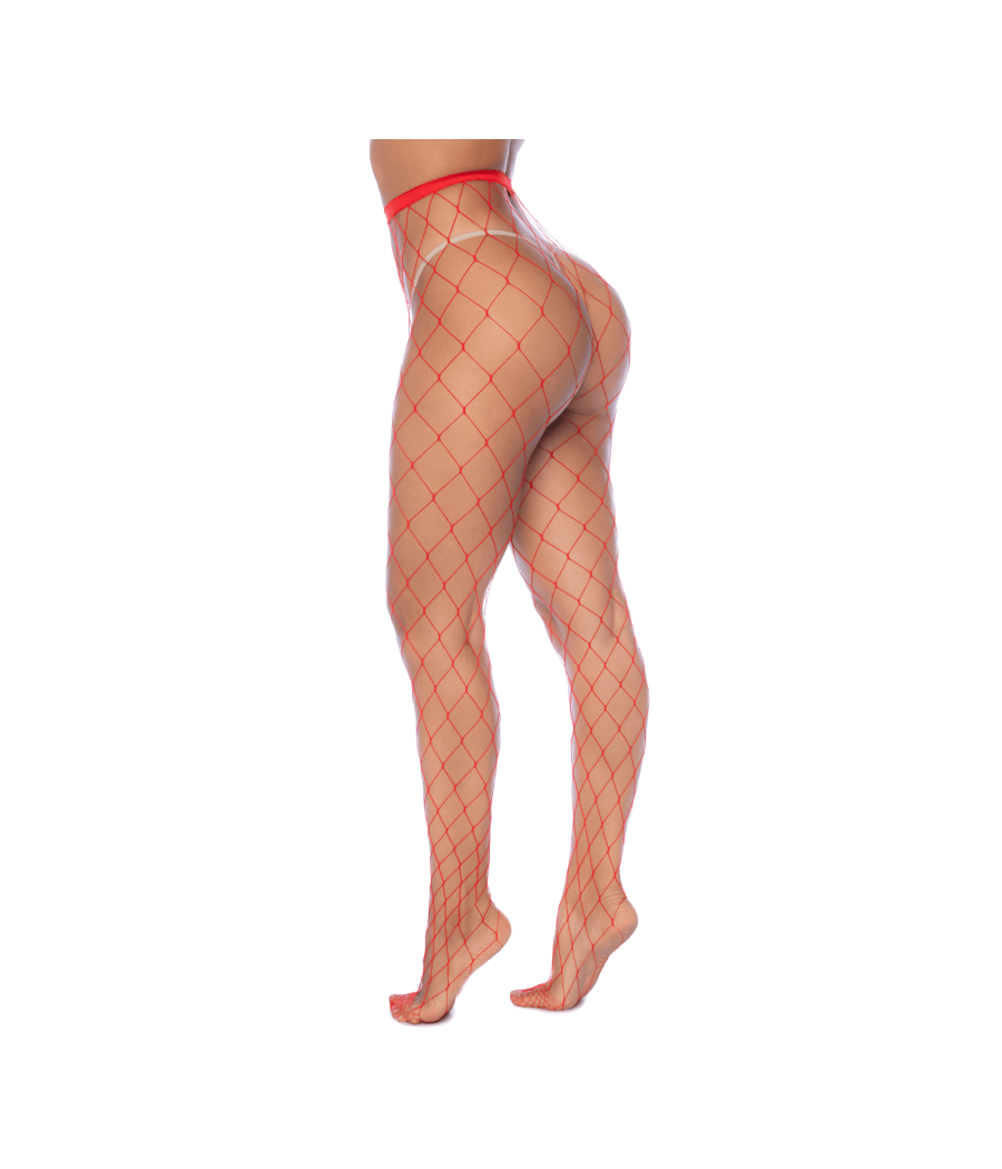Collant large maille rouge 