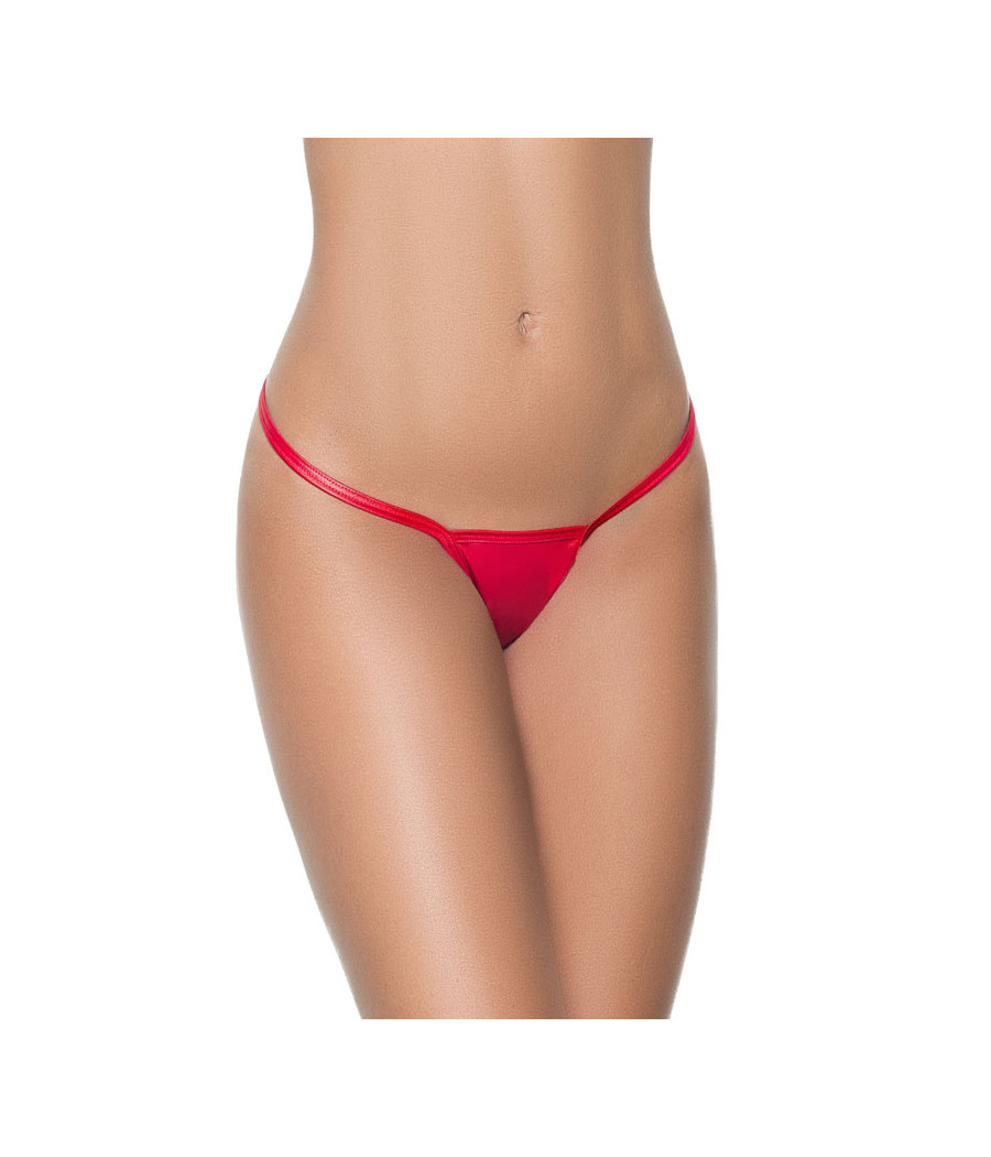 String ficelle en Y wetlook rouge 