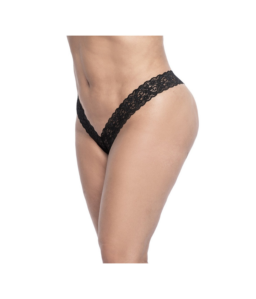 String brésilien en dentelle noir grande taille 