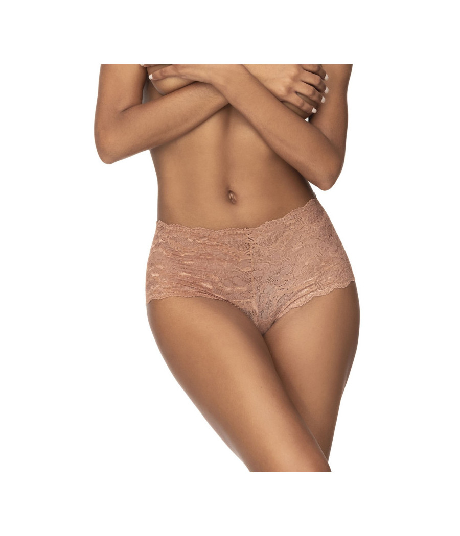 Shorty en dentelle couleur taupe 