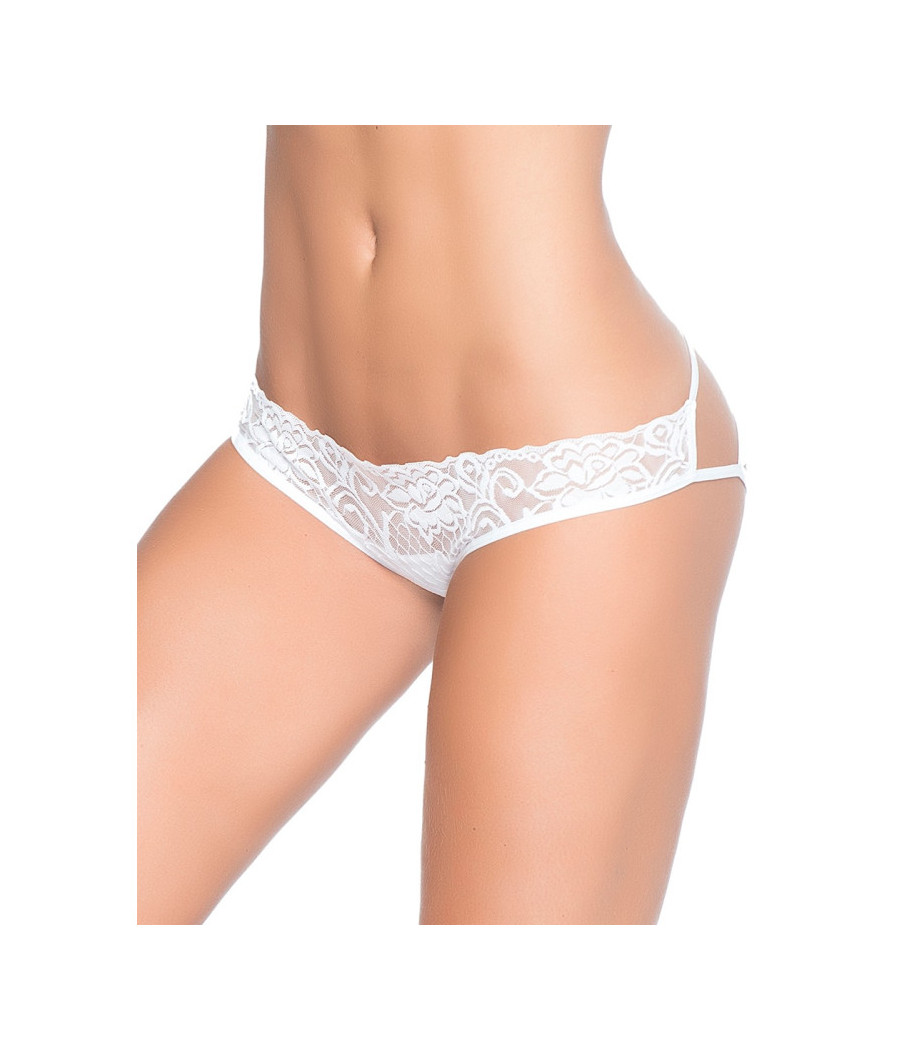 Culotte ouverte blanche ornements façon cage 