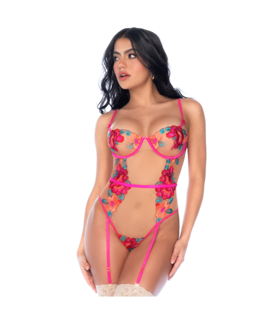 Body en Tulle Brodé Fleuri 