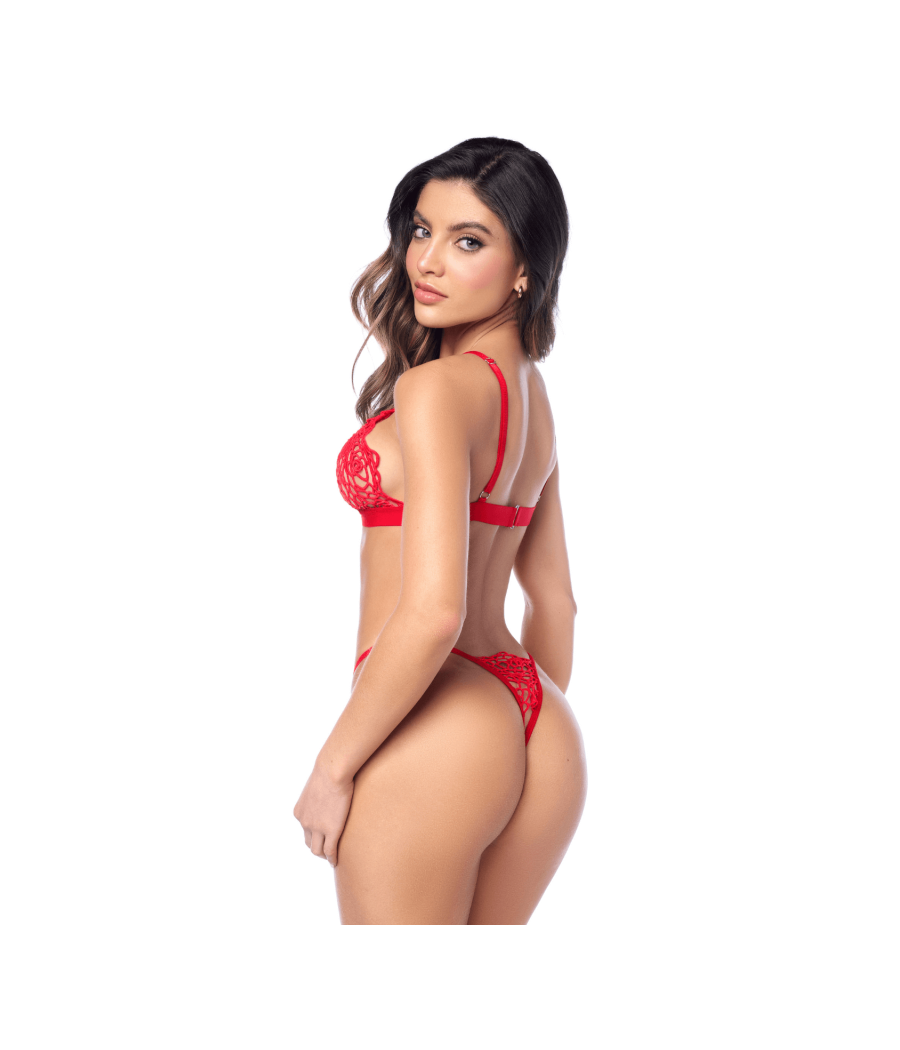 Ensemble sexy 2 pièces en crochet tricoté avec haut ajustable et string 