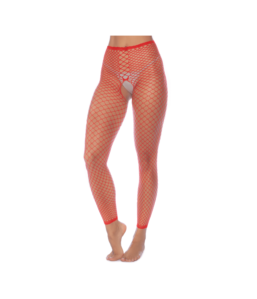 2 en 1 Top ou pantalon en résille rouge 