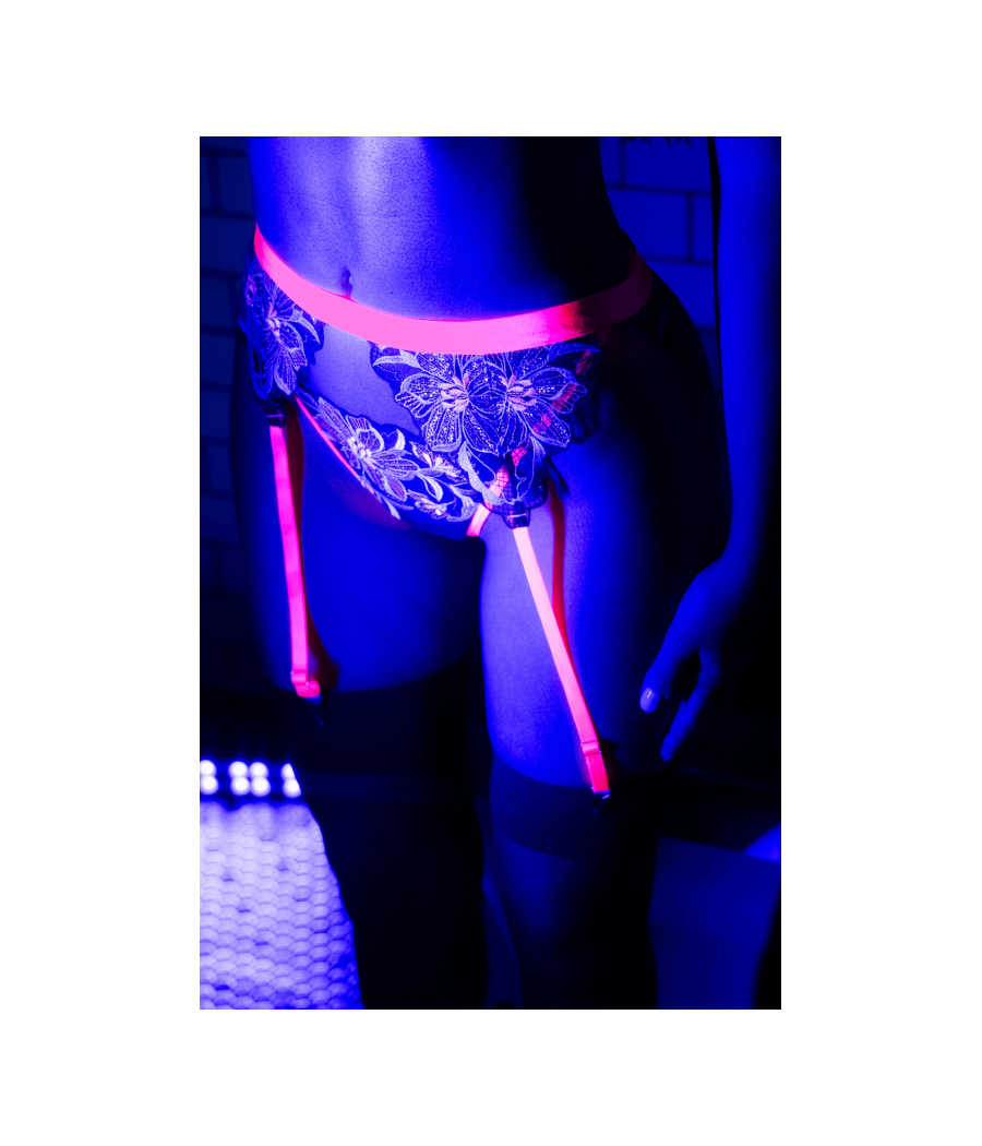 Ensemble lingerie 3 pièces bleu et rose brodé avec sequins – Mapalé