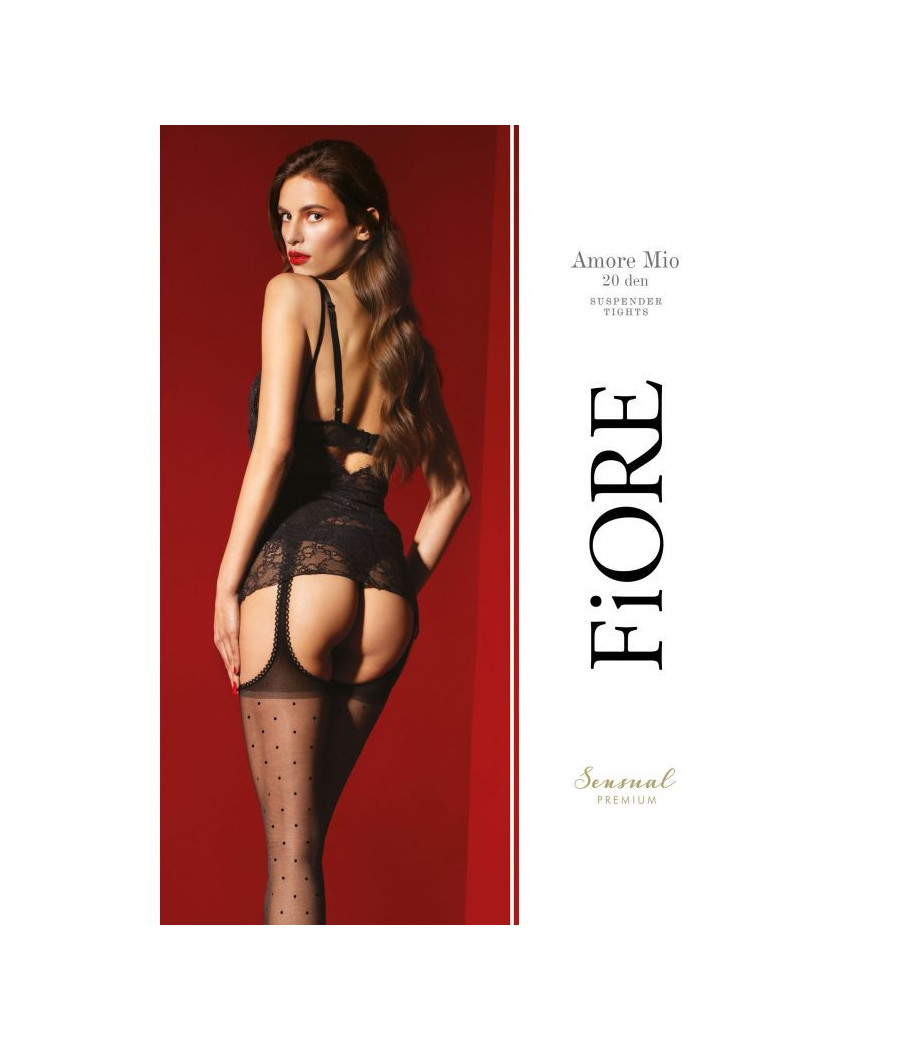 Amore Mio Bas jarretelles 20 DEN -  Noir - Qualité premium