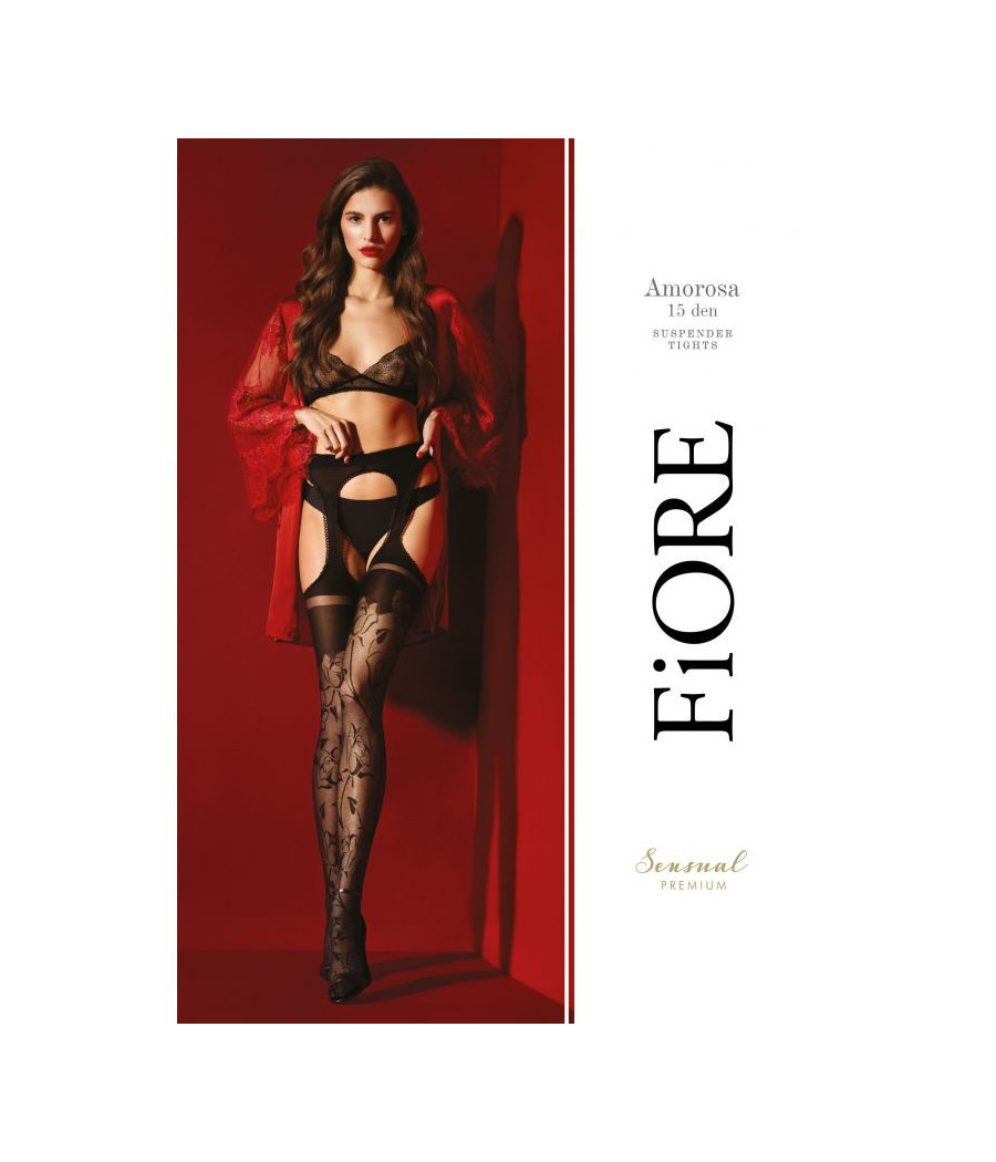 Amorosa Bas Jarretelles 30 DEN - Noir - Qualité premium