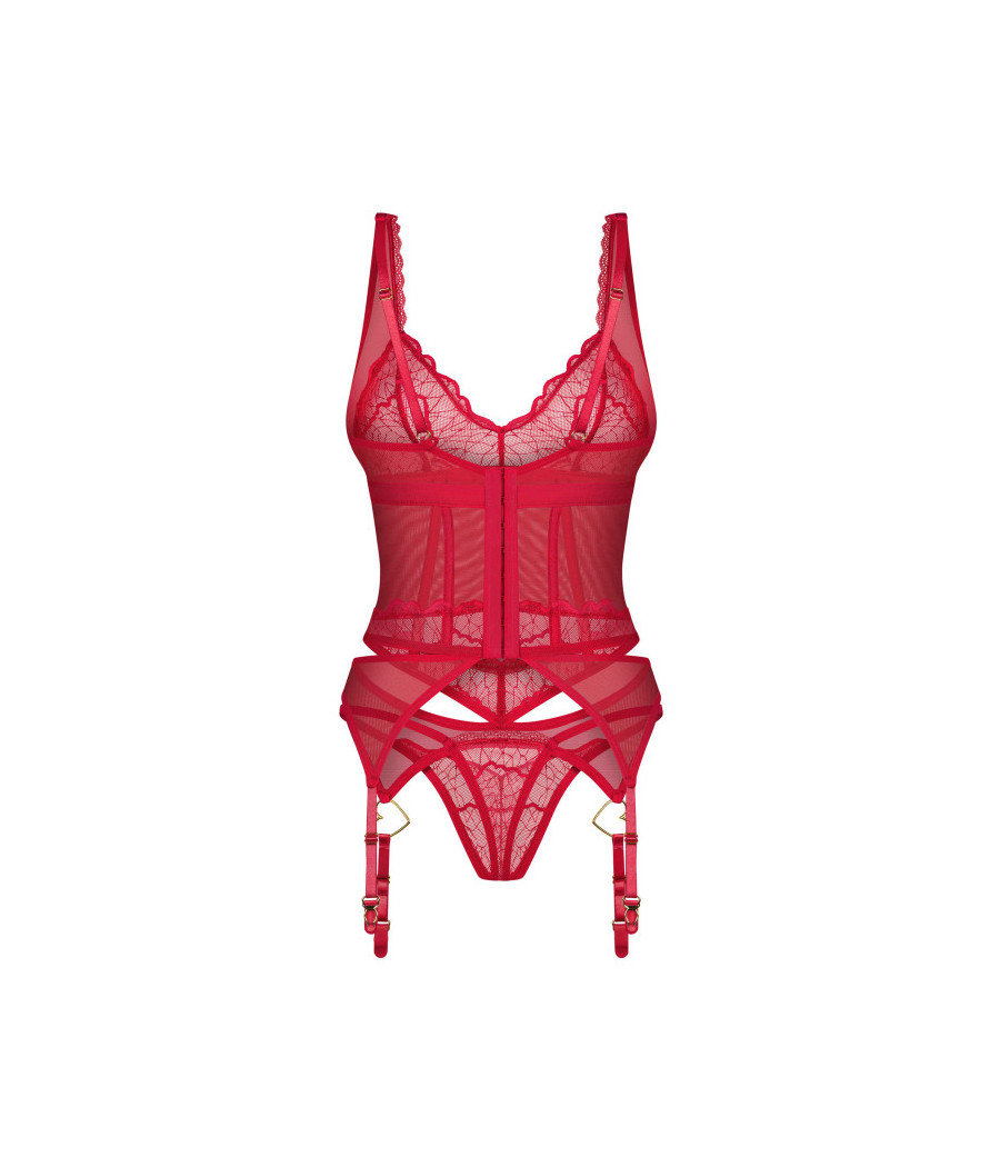 Cupide Desir corset et string - Rouge