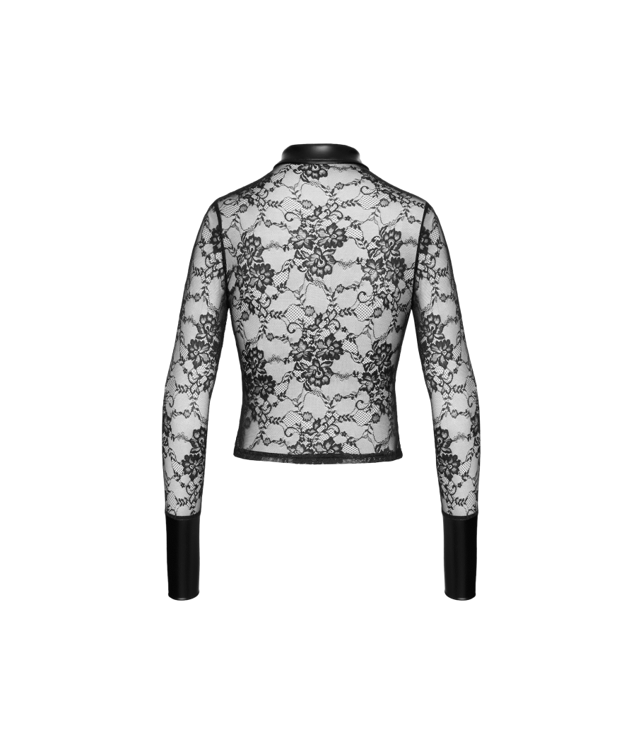 F377 Noirelle Chemise en dentelle boutonnée