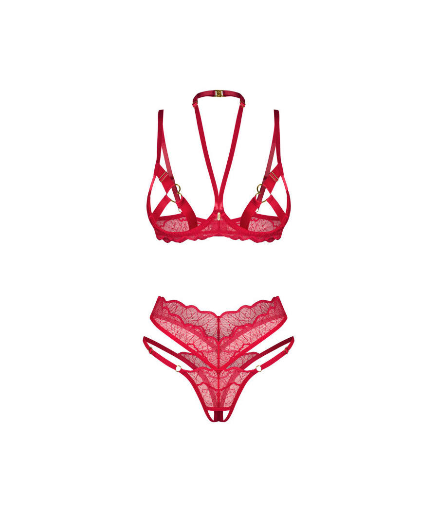 Cupide desir ensemble 2 pièces ouvert - Rouge
