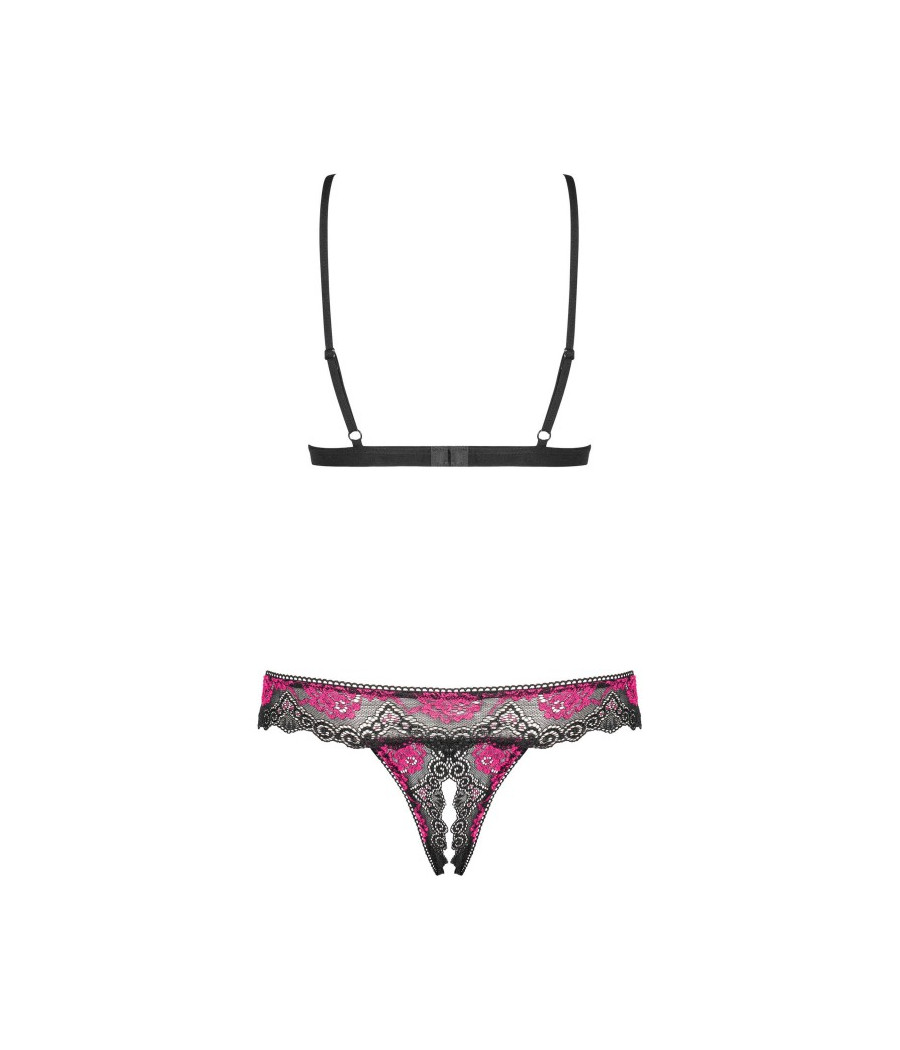 Tulia Ensemble ouvert 2 pcs - Noir et Fuchsia