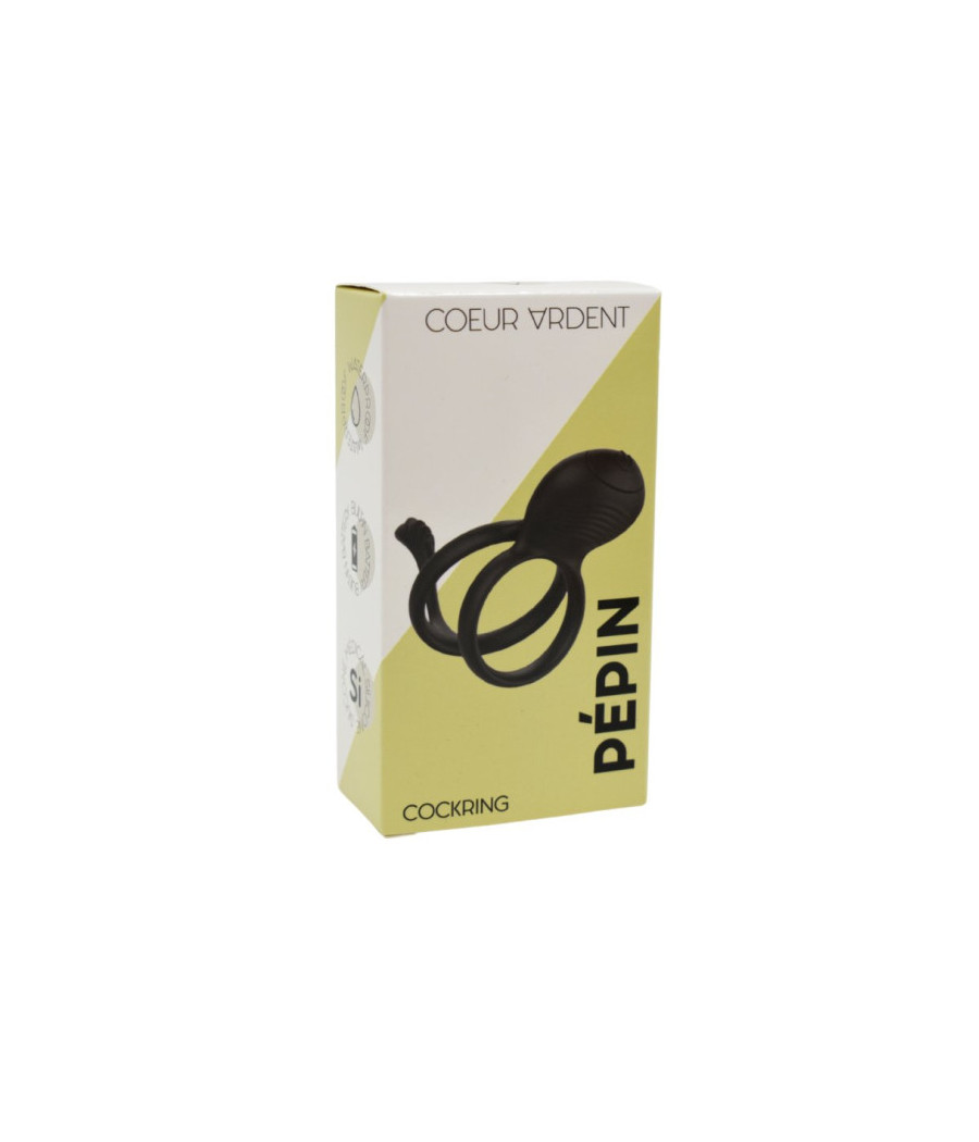 PEPIN, Cockring à double anneaux dans un silicone médical doux avec 1 mode de vibration 