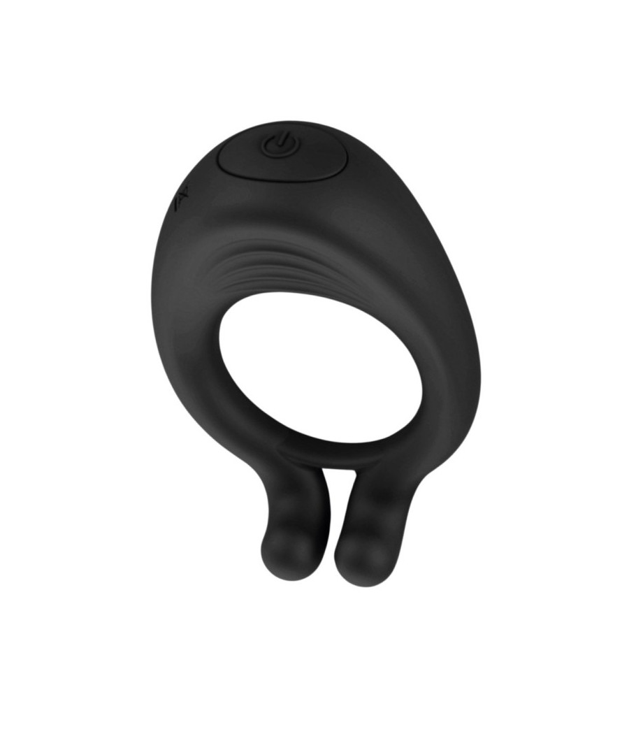 OCTAVE, Cockring Noir dans un silicone médical doux avec 1 mode de vibration 