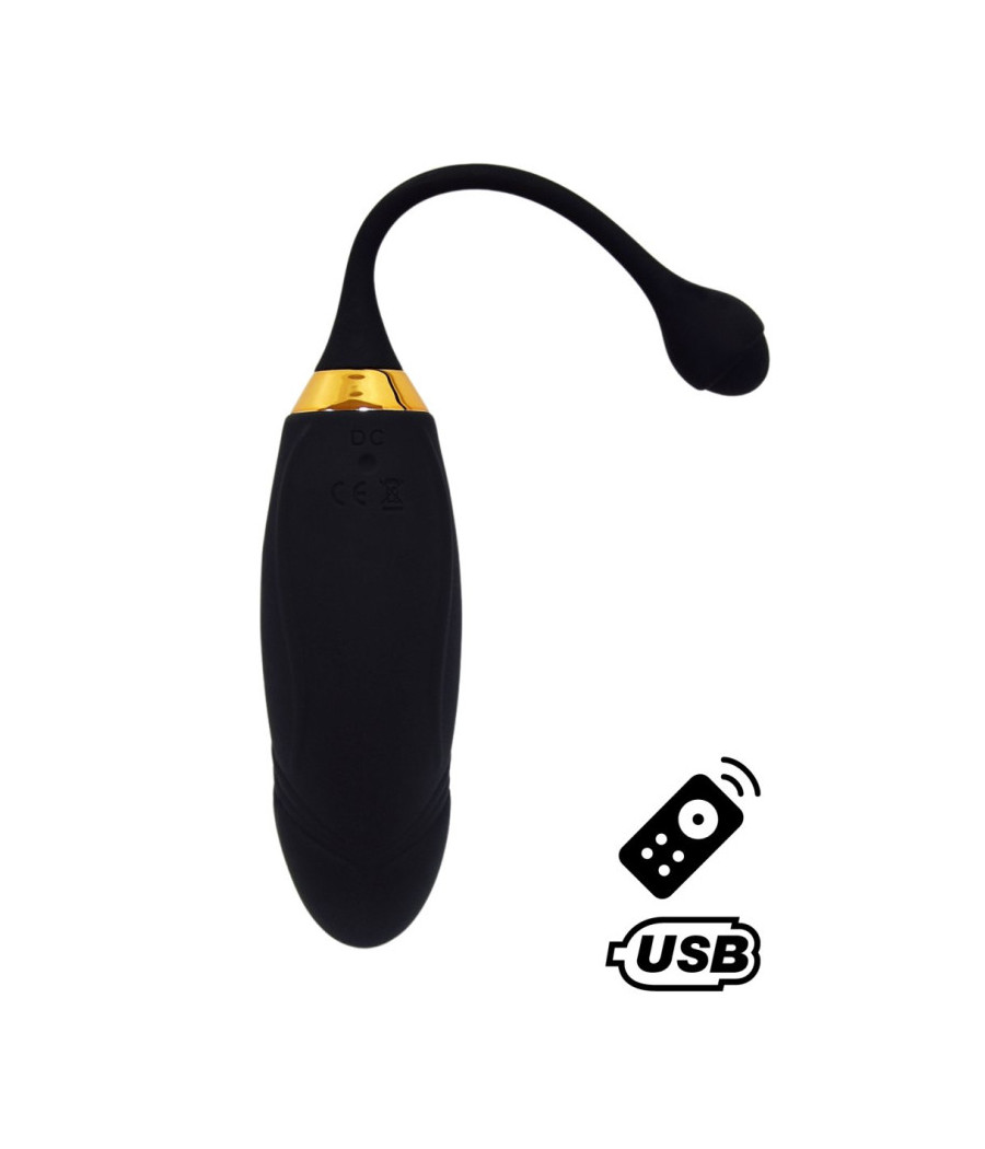 HAPPY, Un Œuf vibrant long USB avec télécommande, dans un silicone médical doux et lisse