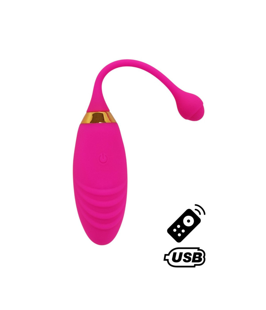 SUNDAY, Un Œuf vibrant USB avec télécommande, dans un silicone médical doux et rainuré 