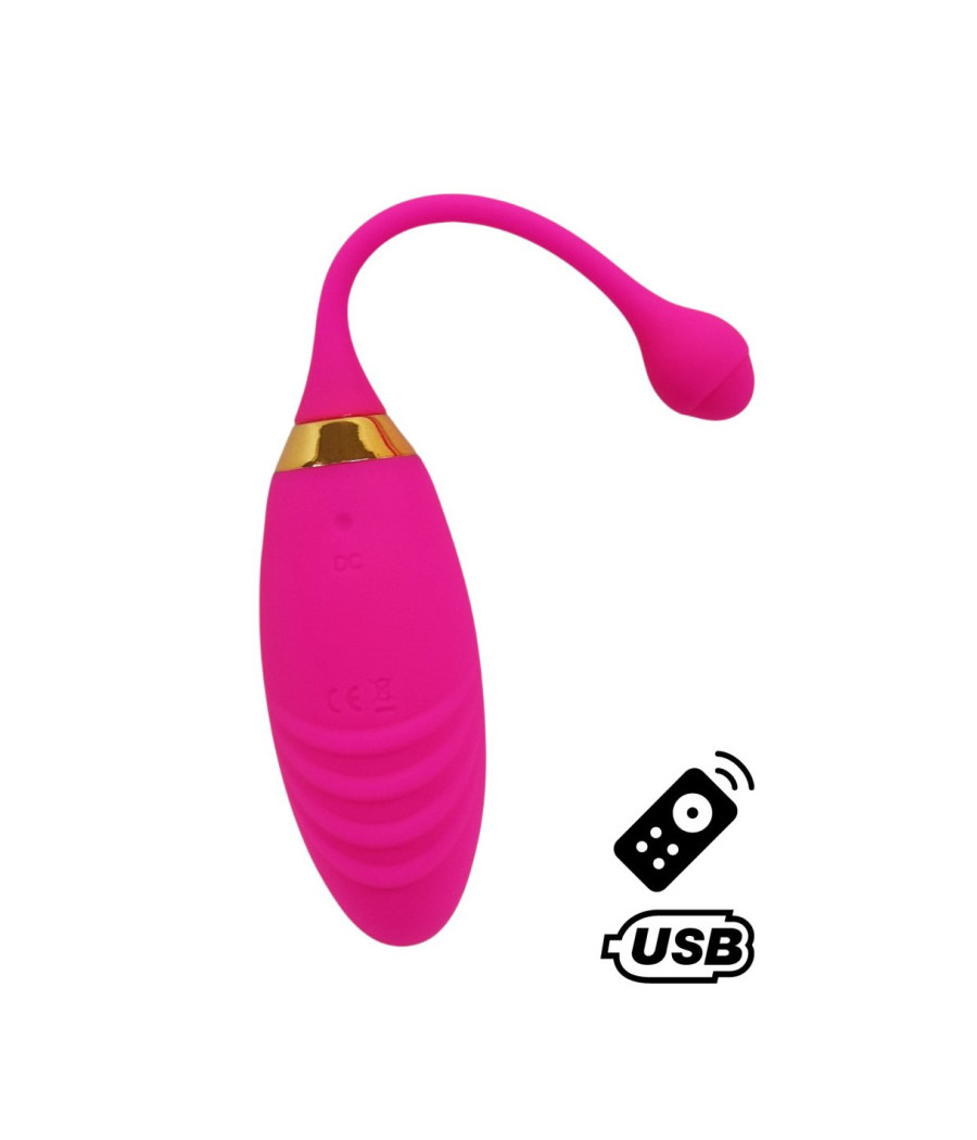 SUNDAY, Un Œuf vibrant USB avec télécommande, dans un silicone médical doux et rainuré 