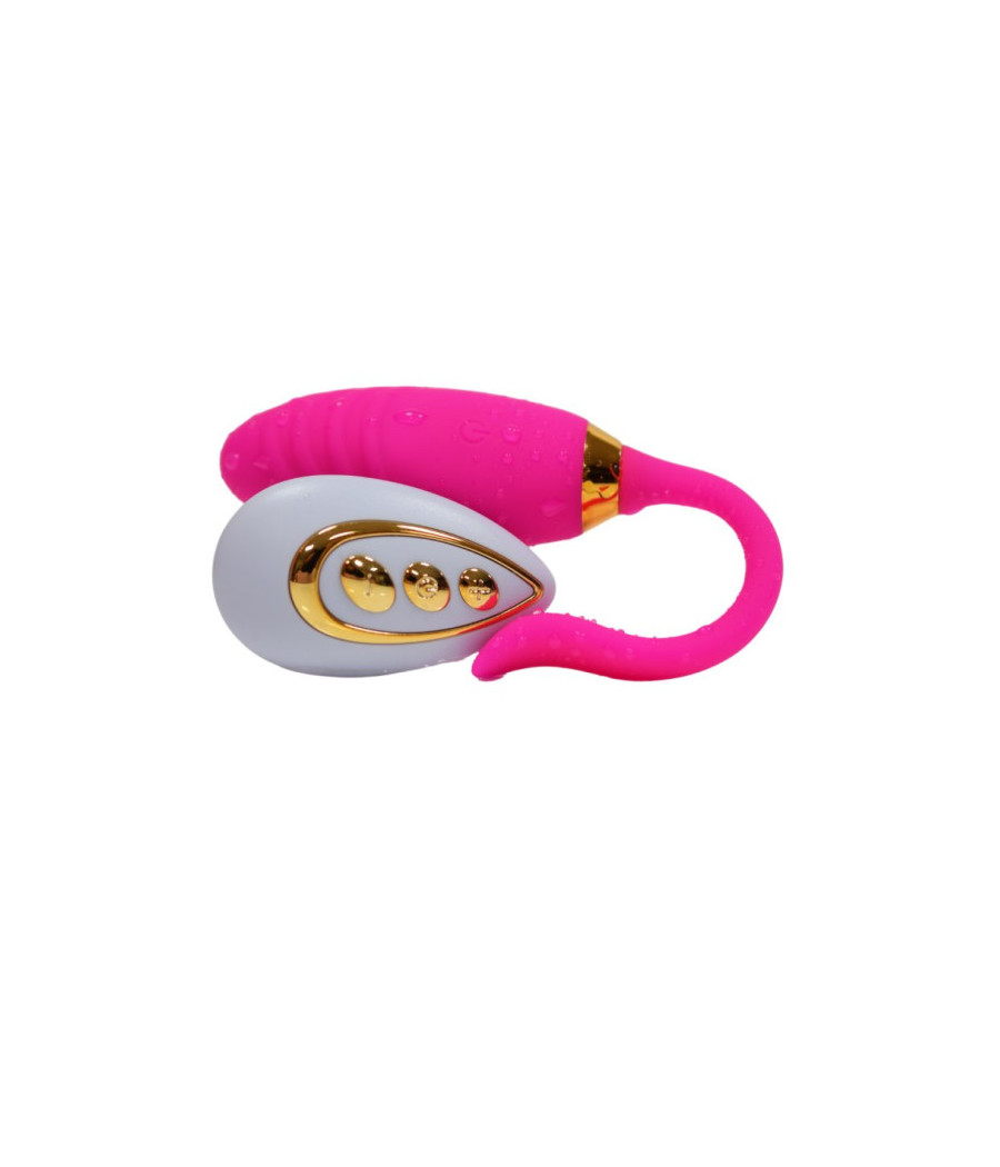 PLEASURE, Un Œuf vibrant USB avec télécommande, dans un silicone médical doux et rainuré 