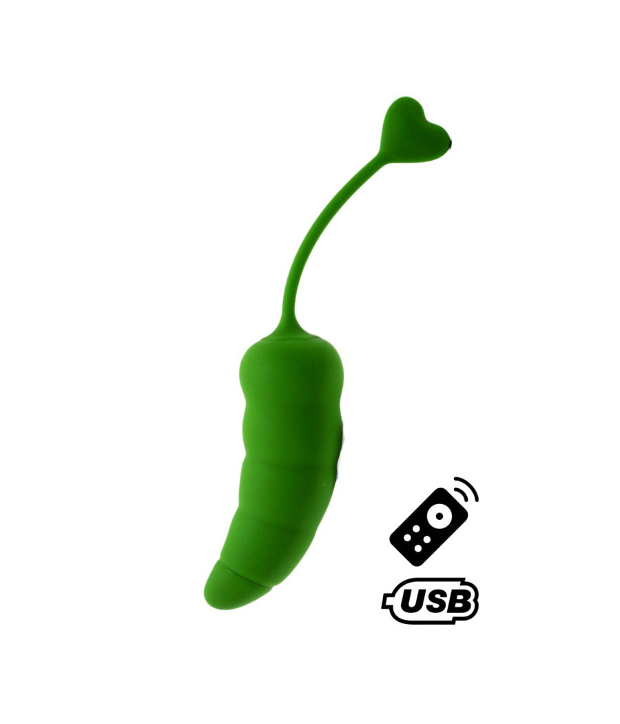 PIMENTO, Un Œuf vibrant avec télécommande, couleur et forme Piment en silicone médical