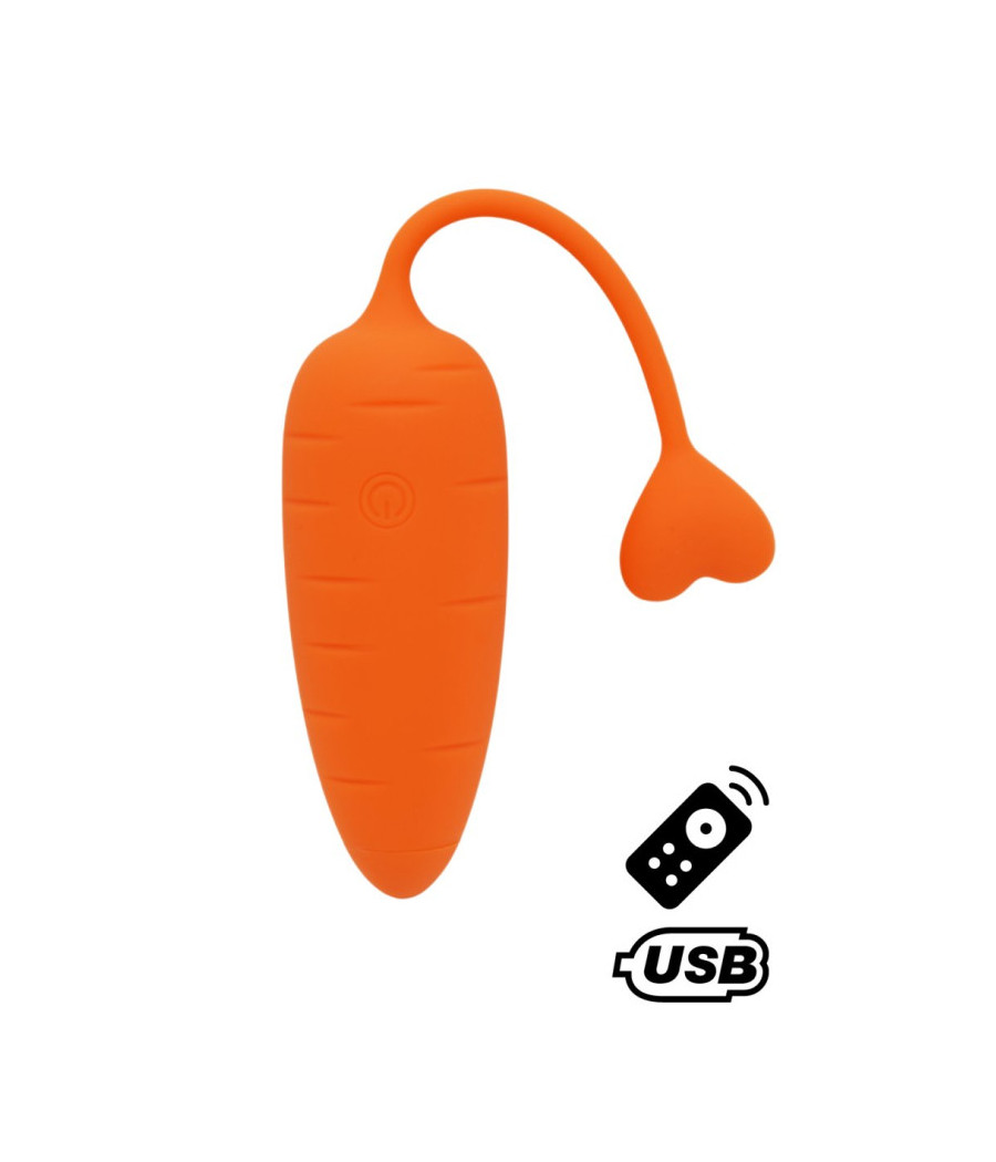 CARROT, Un Œuf vibrant avec télécommande, couleur et forme Carotte en silicone médical 