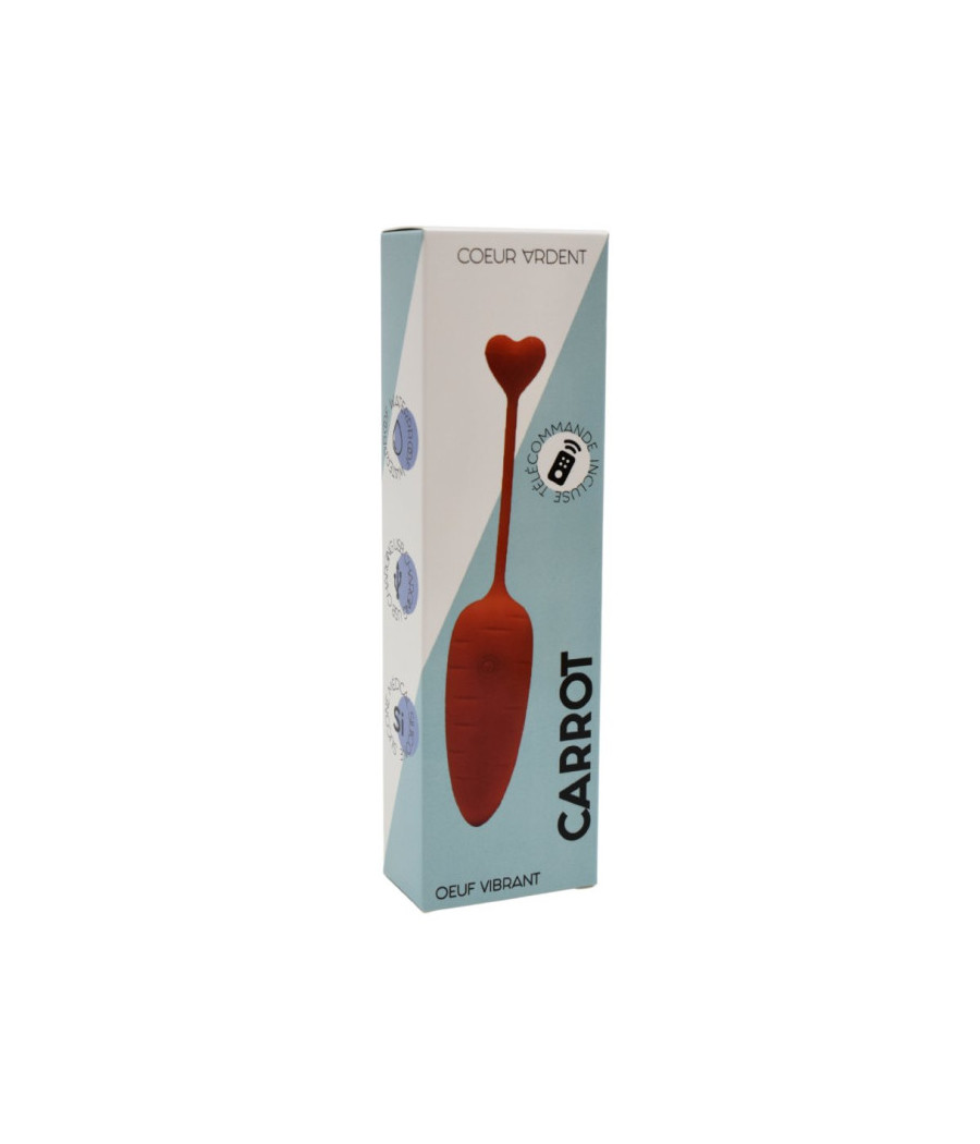 CARROT, Un Œuf vibrant avec télécommande, couleur et forme Carotte en silicone médical 