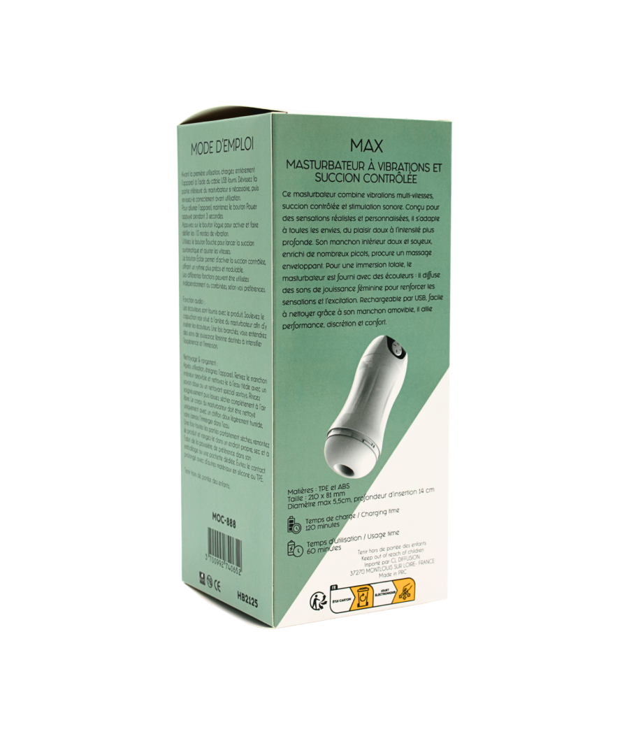 MAX – Masturbateur à Vibrations  Succion Contrôlée USB