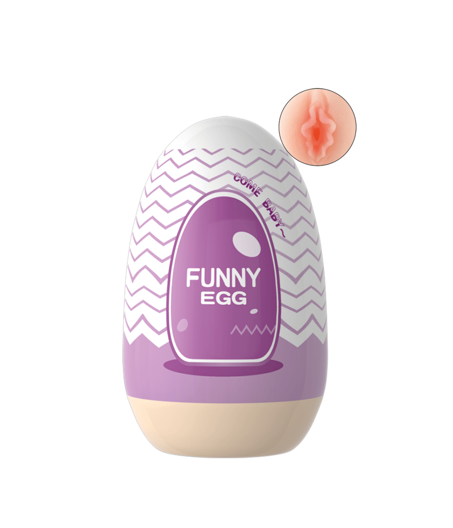 Gaine Masturbatrice Réutilisable FUNNY EGG – Design Réaliste Vagin lèvres charnus