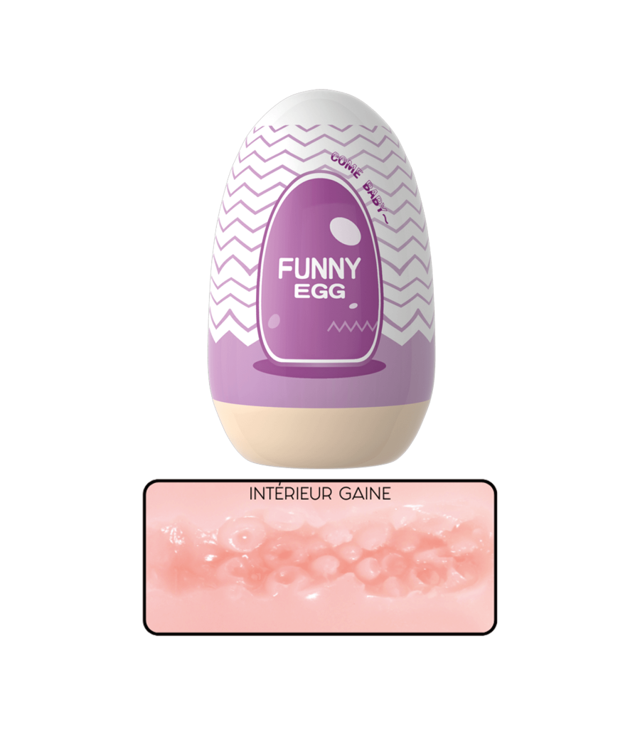 Gaine Masturbatrice Réutilisable FUNNY EGG – Design Réaliste Vagin lèvres charnus